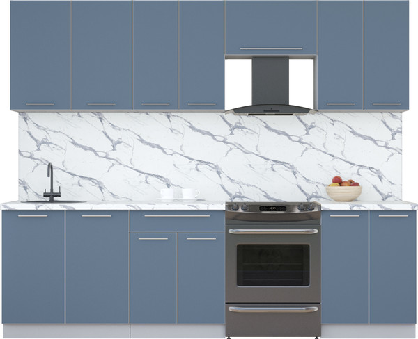 Изображение товара Кухонный гарнитур Интерлиния Мила Пластик 2.6 А (арктический/арктический/белый гранит)