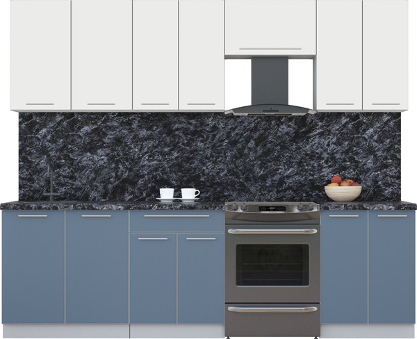 Изображение товара Кухонный гарнитур Интерлиния Мила Пластик 2.6 А (зефирный/арктический/кастилло темный)