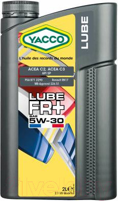 Изображение товара Моторное масло Yacco Lube FR Plus 5W30 (2л)