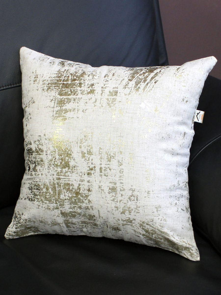 Изображение товара Подушка декоративная MATEX Luxury Line. Мазки / 42-785 (молочный/серый меланж/светло-золотистый)