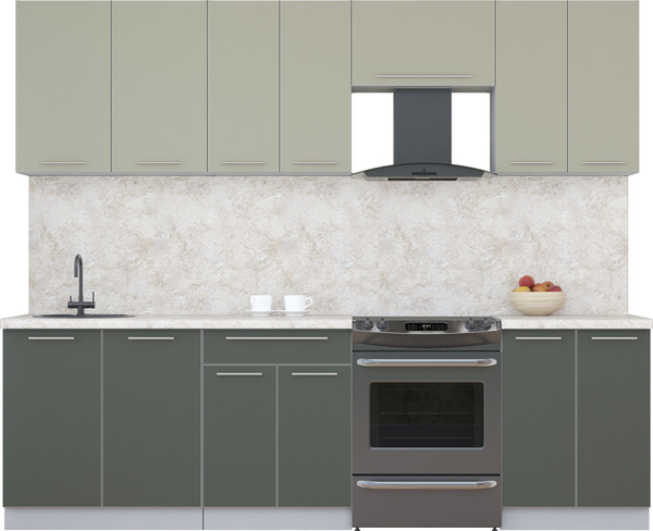 Изображение товара Кухонный гарнитур Интерлиния Мила Пластик 2.6 А (латте/шторм/опал светлый)