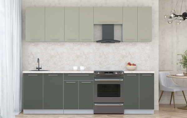 Изображение товара Кухонный гарнитур Интерлиния Мила Пластик 2.6 А (латте/шторм/опал светлый)