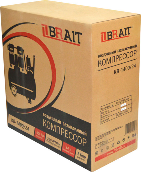 Изображение товара Воздушный компрессор Brait KB-1400/24