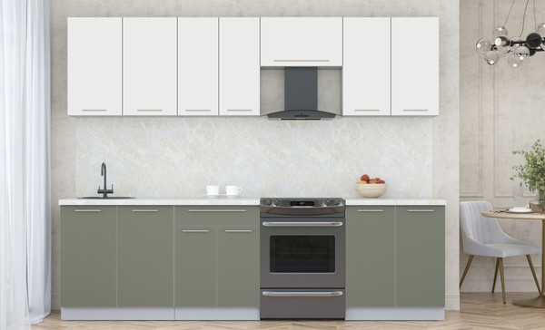 Изображение товара Кухонный гарнитур Interline Мила Пластик 2.7 А (зефирный/кварцевый/опал светлый)