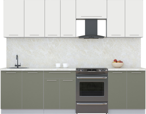 Изображение товара Кухонный гарнитур Interline Мила Пластик 2.7 А (зефирный/кварцевый/опал светлый)