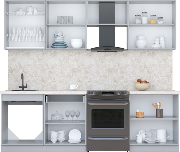 Изображение товара Кухонный гарнитур Интерлиния Мила Пластик 2.5 А (зефирный/полынь/кастилло темный)