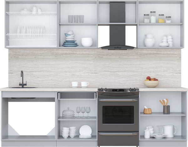 Изображение товара Кухонный гарнитур Interline Мила Пластик 2.7 А (зефирный/полынь/кастилло темный)