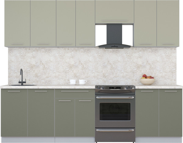 Изображение товара Кухонный гарнитур Interline Мила Пластик 2.7 А (латте/кварцевый/опал светлый)