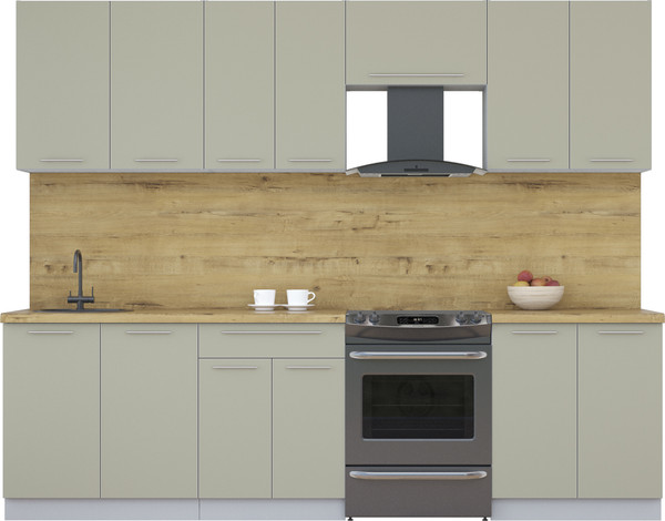 Изображение товара Кухонный гарнитур Interline Мила Пластик 2.7 А (латте/латте/дуб бунратти)