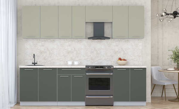 Изображение товара Кухонный гарнитур Interline Мила Пластик 2.7 А (латте/шторм/опал светлый)