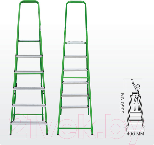 Изображение товара Лестница-стремянка Новая Высота NV 1130 / 1130106-021 (зеленый)