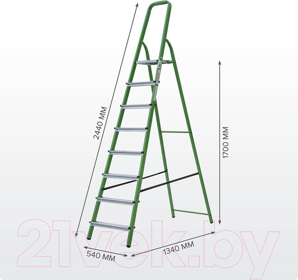 Изображение товара Лестница-стремянка Новая Высота NV 1130 / 1130108-021 (зеленый)