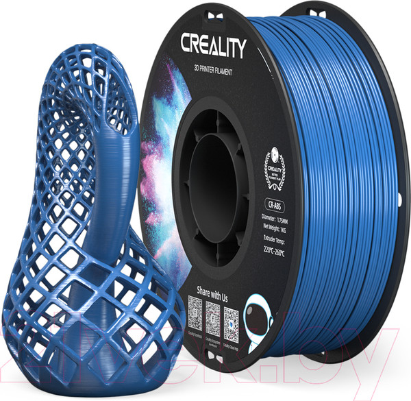 Изображение товара Пластик для 3D-печати Creality CR-ABS 1.75мм / 3301020036 (1кг, синий)
