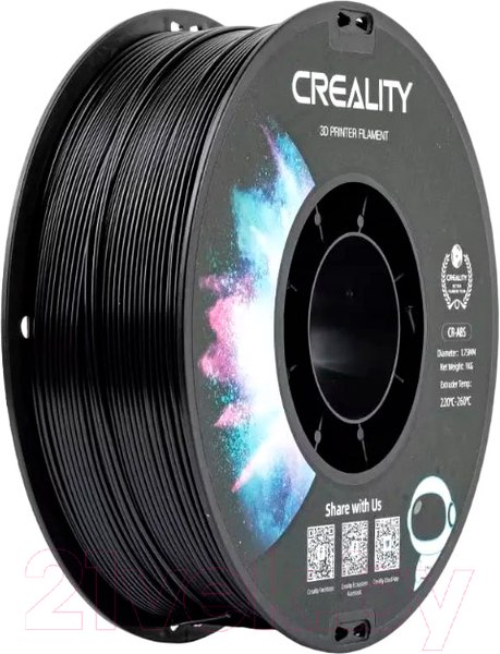 Изображение товара Пластик для 3D-печати Creality CR-ABS 1.75мм / 3301020035 (1кг, черный)