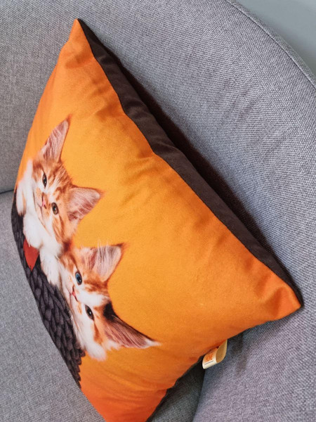 Изображение товара Подушка декоративная MATEX Fantasy Animals. Котята мейны / 58-809 (коричневый/оранжевый/шоколадный)