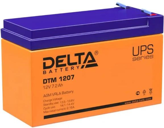 Изображение товара Мотоаккумулятор DELTA DTM 1207 (7 А/ч)