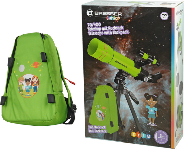 Изображение товара Телескоп Bresser Junior 70/400 + рюкзак зеленый 8850610B4K000