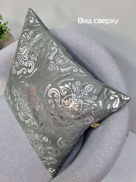 Изображение товара Наволочка декоративная MATEX Luxury Обои / 13-457 (серебристый/серый)
