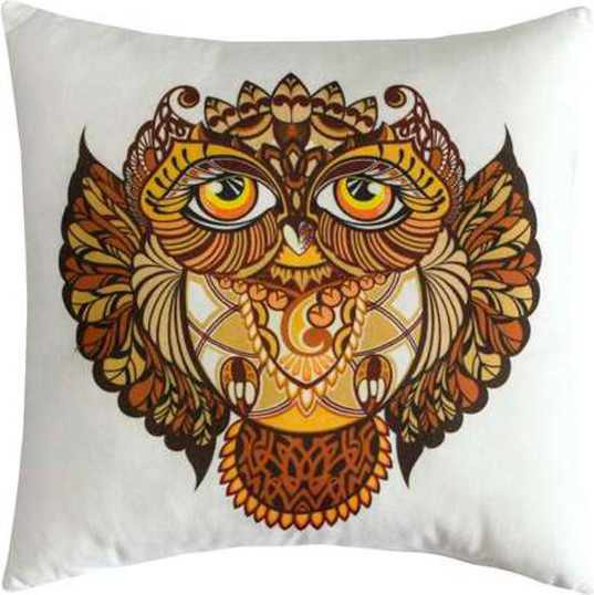 Изображение товара Подушка декоративная MATEX Fantasy Line. Сова / 28-246 (белый/коричневый)