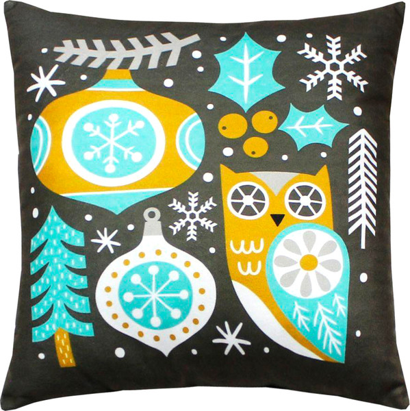 Изображение товара Подушка декоративная MATEX Winter. Сканди совенок / 57-949 (серый/белый)