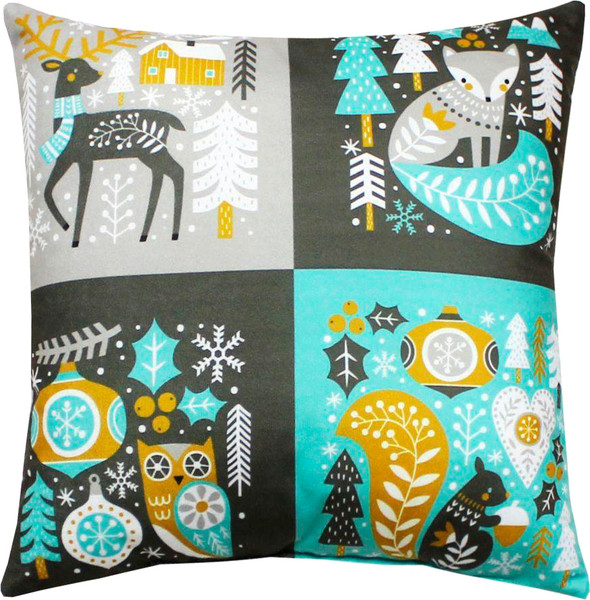 Изображение товара Подушка декоративная MATEX Winter. Сканди / 57-956 (бирюзовый/серый/белый)