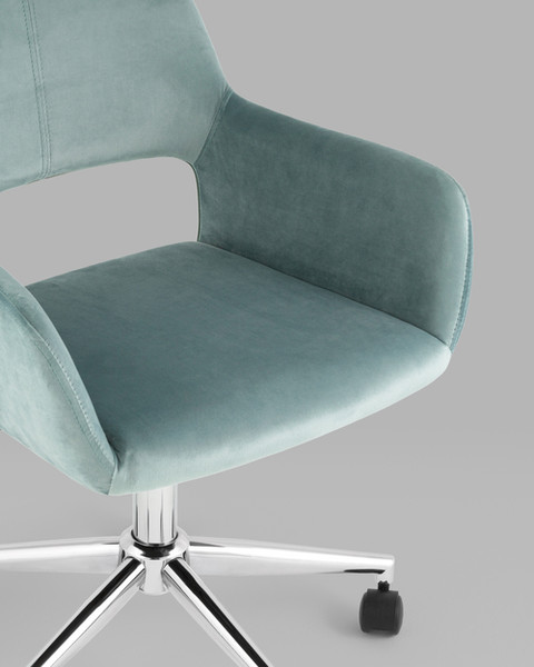 Изображение товара Кресло офисное Stool Group Ross / ROSS CHROME VELVET Olive 61 (велюр серо-зеленый)