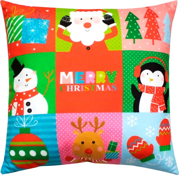 Изображение товара Подушка декоративная MATEX Winter. Открытка 9 / 58-014 (красный/зеленый/голубой)