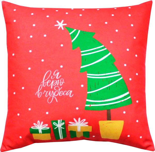 Изображение товара Подушка декоративная MATEX Winter. Елка с подарками / 58-106 (красный/зеленый)