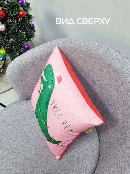 Изображение товара Подушка декоративная MATEX Winter. Трирекс / 58-120 (красный/розовый/темно-зеленый)