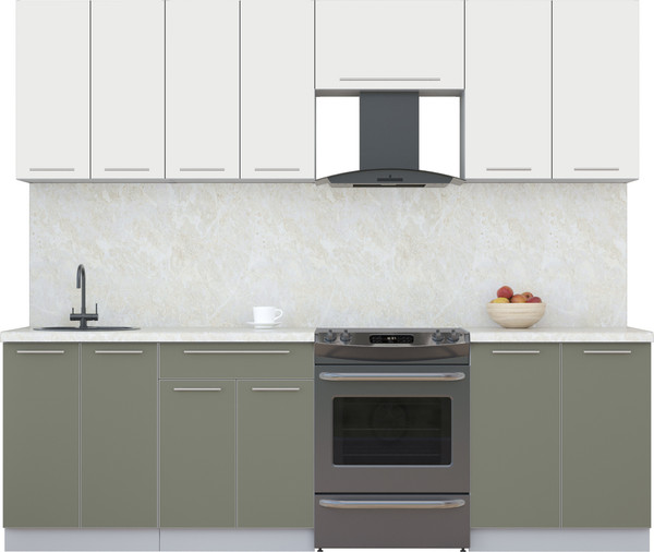 Изображение товара Кухонный гарнитур Интерлиния Мила Пластик 2.5 А (зефирный/кварцевый/опал светлый)