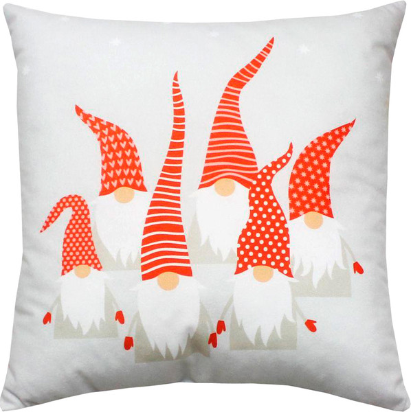 Изображение товара Подушка декоративная MATEX Winter. Гномики / 58-335 (светло-серый/красный)