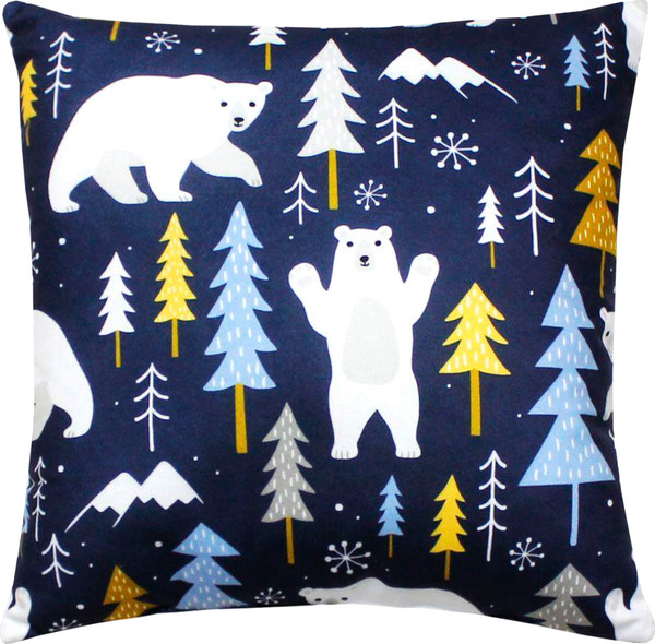 Изображение товара Подушка декоративная MATEX Winter. Мишки / 58-403 (белый/синий/темно-синий)