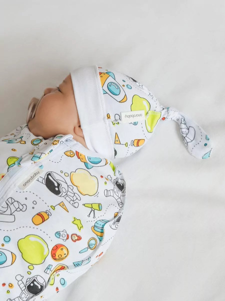 Изображение товара Пеленка-кокон детская Amarobaby Soft Hugs Космос / AMARO-5701SH2-CO-68 (р.68-74)
