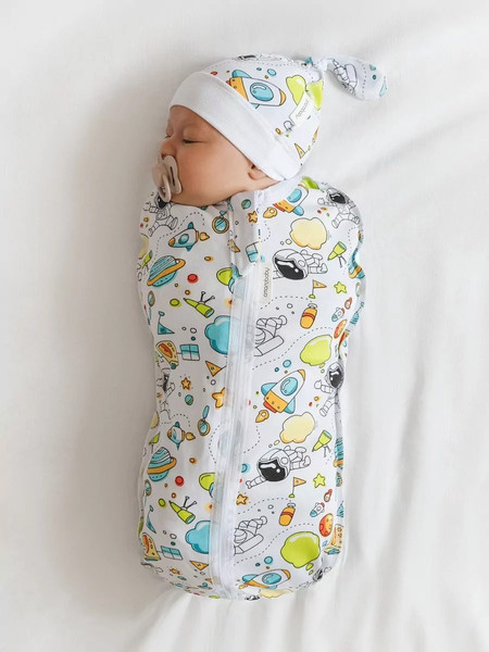 Изображение товара Пеленка-кокон детская Amarobaby Soft Hugs Космос / AMARO-5701SH2-CO-68 (р.68-74)
