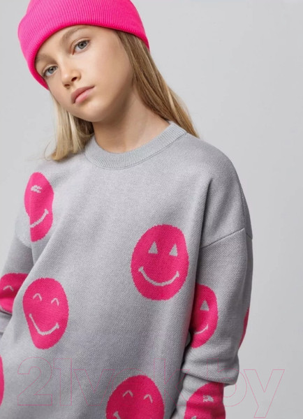 Изображение товара Свитер детский Amarobaby Happy / AB-OD24-HAPPY26/11-134 (серый, р.134)