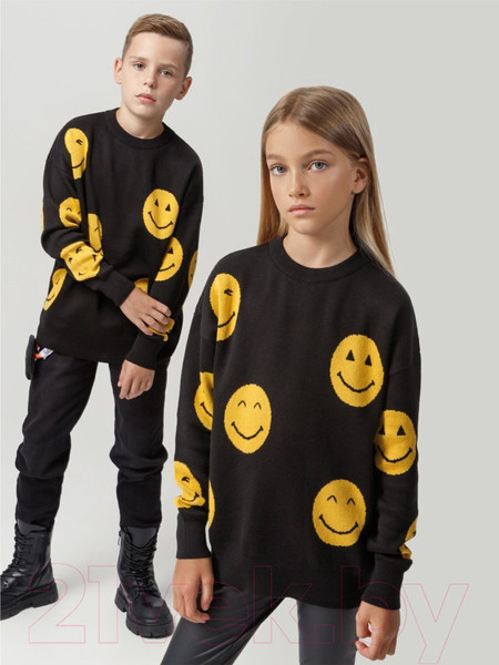 Изображение товара Свитер детский Amarobaby Happy / AB-OD24-HAPPY26/09-122 (черный, р.122)