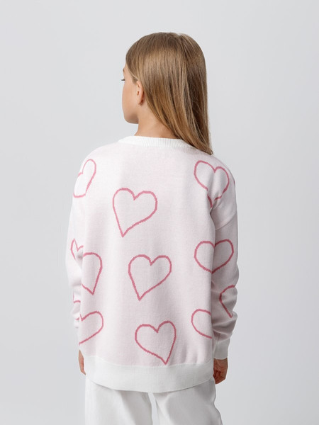 Изображение товара Свитер детский Amarobaby Heart / AB-OD24-H26/33-122 (молочный, р.122)