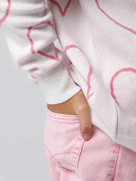 Изображение товара Свитер детский Amarobaby Heart / AB-OD24-H26/33-122 (молочный, р.122)