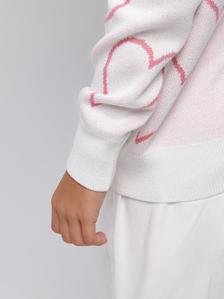 Изображение товара Свитер детский Amarobaby Heart / AB-OD24-H26/33-128 (молочный, р.128)