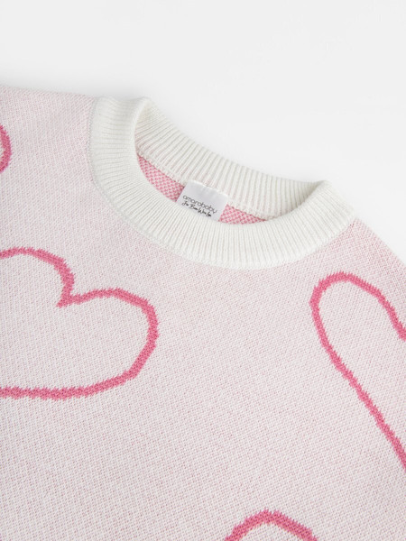 Изображение товара Свитер детский Amarobaby Heart / AB-OD24-H26/33-128 (молочный, р.128)