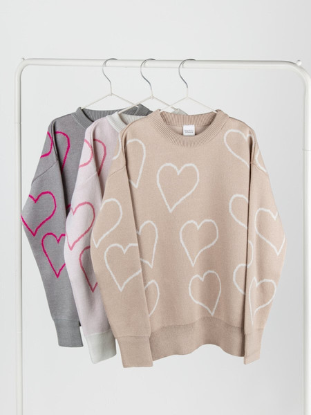 Изображение товара Свитер детский Amarobaby Heart / AB-OD24-H26/33-128 (молочный, р.128)