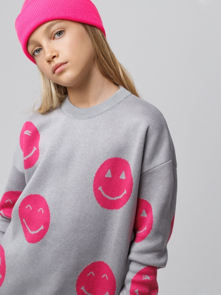 Изображение товара Свитер детский Amarobaby Happy / AB-OD24-H26/11-128 (серый, р.128)