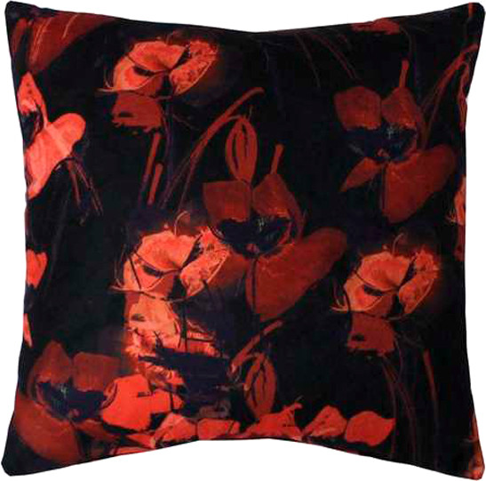 Изображение товара Подушка декоративная MATEX Concept Line. Маки на черном / 34-483 (черный/красный)