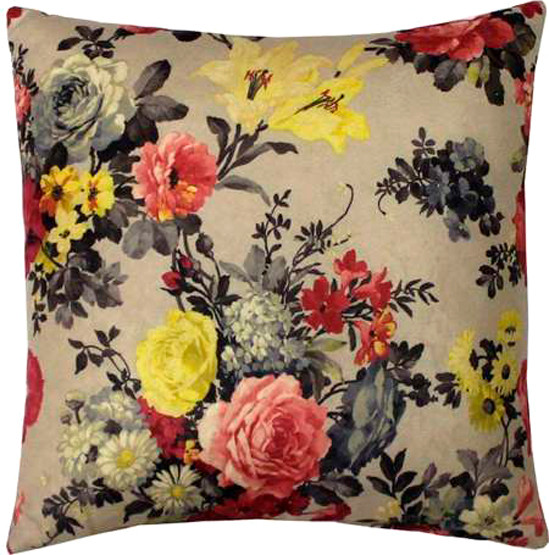 Изображение товара Подушка декоративная MATEX Concept Line. Розы и лилейник / 34-537 (желтый/пудровый/бежевый)