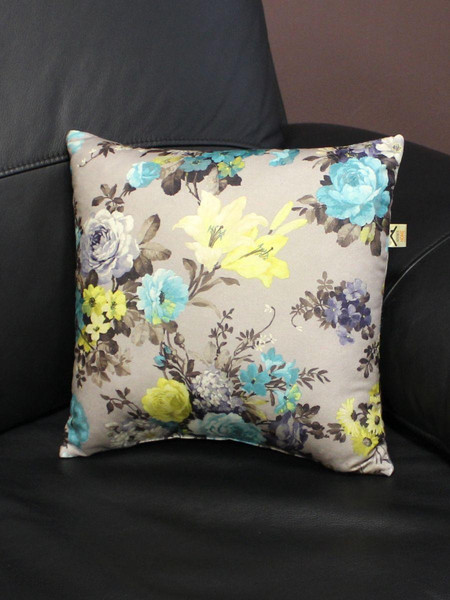 Изображение товара Подушка декоративная MATEX Concept Line. Бирюзовые розы / 33-721 (бирюзовый/серый)