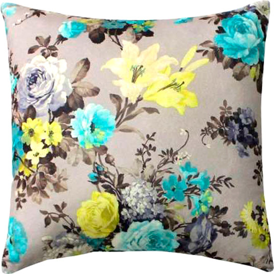 Изображение товара Подушка декоративная MATEX Concept Line. Бирюзовые розы / 33-721 (бирюзовый/серый)