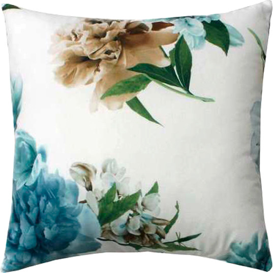 Изображение товара Подушка декоративная MATEX Concept Line. Бирюзовые пионы / 33-769 (бирюзовый/белый)