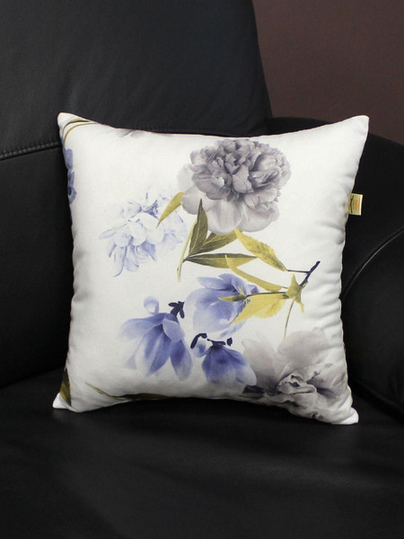 Изображение товара Подушка декоративная MATEX Concept Line. Серые пионы / 33-776 (белый/серый/синий)