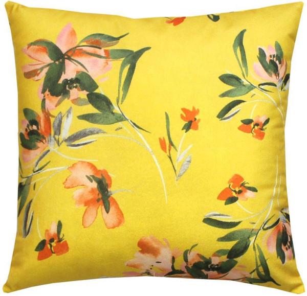 Изображение товара Подушка декоративная MATEX Concept Line. Цветы на желтом / 51-855 (желтый/розовый/зеленый)