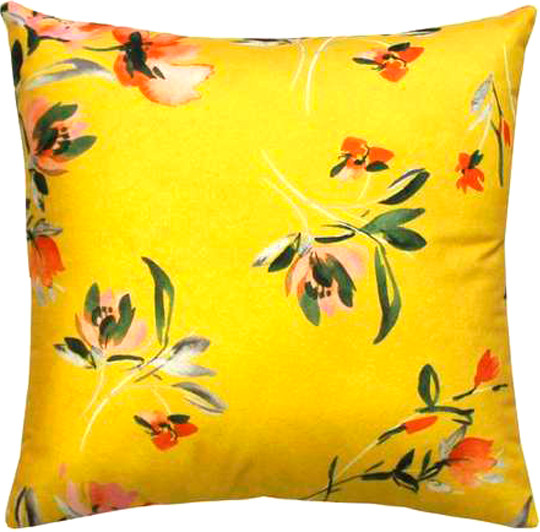 Изображение товара Подушка декоративная MATEX Concept Line. Цветы на желтом / 51-855 (желтый/розовый/зеленый)